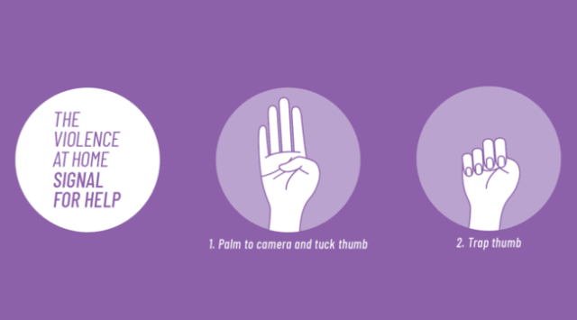 gesto per segnalare violenza domestica